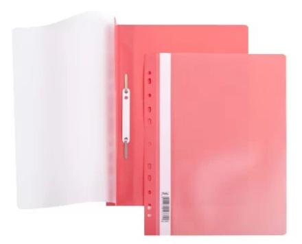 Скоросшив. пласт. прозр. верх. с перфорацией 0,14/0,18мм красный