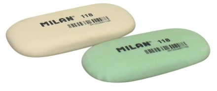 Ластик MILAN овальный, цветной, средний
