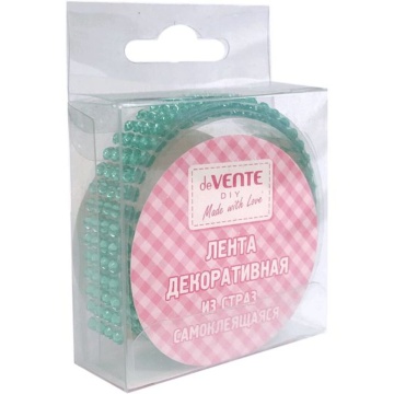 Скотч декоративный со стразами, 16мм*0,5м, зеленые