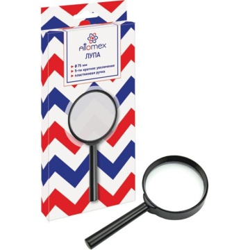 Лупа 75мм, увеличение 5-кратное, пластиковый держатель