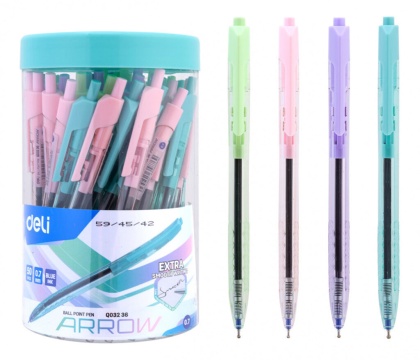 Ручка шар. Deli автомат, синяя, 0,7мм