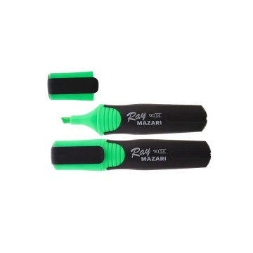 Маркер текстовыделитель RAY, ЗЕЛЁНЫЙ, скошенный наконечник, ширина линии письма 5мм, картонная коробка