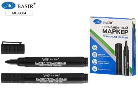 Маркер перманентный. Цветной корпус. Пулевидн.наконечник 3 мм. Чёрный