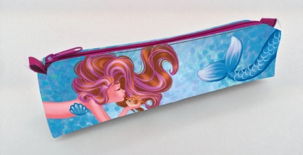 Пенал-косметичка (210*45*45) молния, ткань "Русалка"*