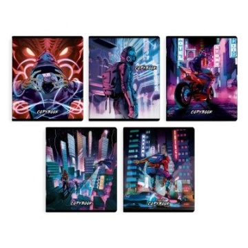 Тетрадь, 48 л. клетка, арт. 59134. 5 ИГРА В РЕАЛЬНОСТИ .мягкий переплёт (2 скобы), обложка - печать по фольге, выборочный ТВИН УФ-лак, мелованный картон 210 г.м², Упаковка Ассорти.