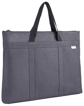 Портфель 40*30*4см 1 отд. на молнии ткань серый