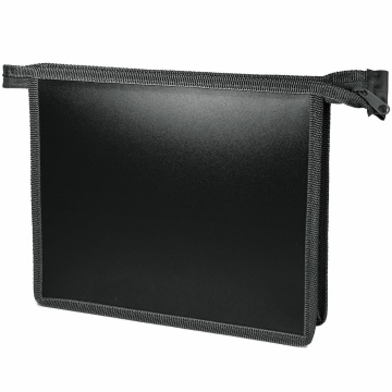Папка д/тетрад. А5 (230*190*25) 1отд. молния сверху "Офис непрозр. Чёрная"