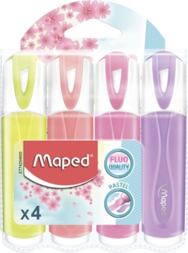 Набор текстовыделителей MAPED FLUO PEP'S CLASSIC 4 цв. 1-5мм, ПАСТЕЛЬ
