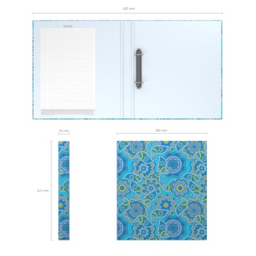 Папка-регистратор на 2 кольцах ErichKrause Загадка, А4, 35 мм, синий