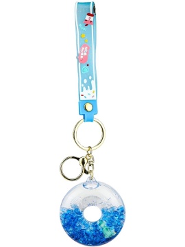 Брелок "Море" синий ПВХ, жидкий центр 6*6см