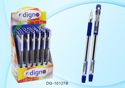 Ручка шар. На масл.основе. DIGNO "S-KLASS". Прозр.корпус. 0,7mm. Синяя