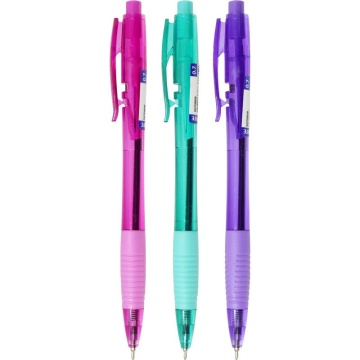 Ручка шар. deVENTE Rio" 0,7мм, автомат., маслн. чернила, синяя, каучук.держ., ассорти