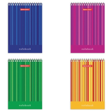 Блокнот А6. 97*145 мм. 40 л. Гребень, клетка. "Полоски"