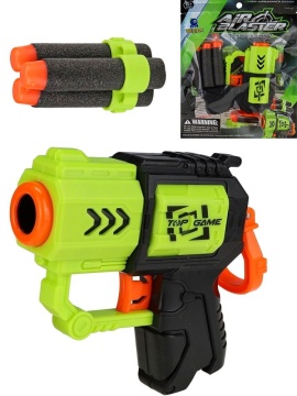 Игрушка пистолет 11см "Точная цель" 3 софт-патрона, держатель