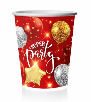 Стакан бум. "Супер пати красный" 250 мл, 10 шт.