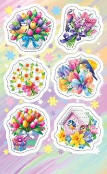 Наклейки детские 15*9см  "Цветы"