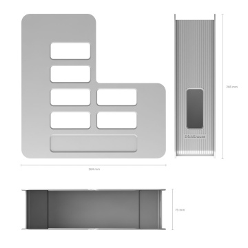 Подставка для бумаг вертикальная пластиковая ErichKrause Techno, Classic, 75мм, серый