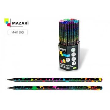 Карандаш. Пластиковый. НВ, со стразом, круглый, черное дерево