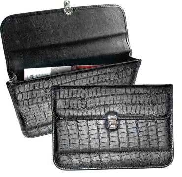 Папка деловая к/з А4 30мм 1 отделение Крокодил, 2 кармана, мет.замок