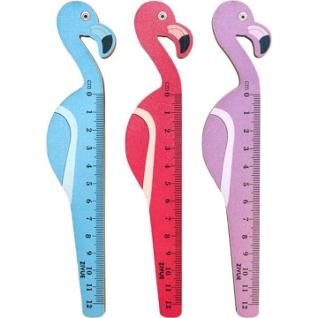 Линейка 18 см "Flamingo" дерево с рисунком,