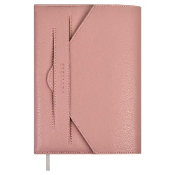 Ежедневник недат. А5 160л., кож.зам., тв.пер. "Наппа розовый" блинт.тисн., ляссе