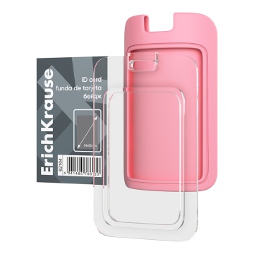 Бейдж вертикальный ErichKrause силиконовый, размер вставки 54х85, ассорти, в пакете