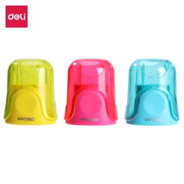 Точилка пласт. 2 отв. с контейнером, ассорти