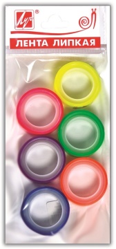 Лента липкая флуоресцентная 12мм*5м*6 шт в пакете