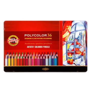 Карандаши цвет. 36цв  Koh-I-Noor "Polycolor" художестенные, металл.пенал