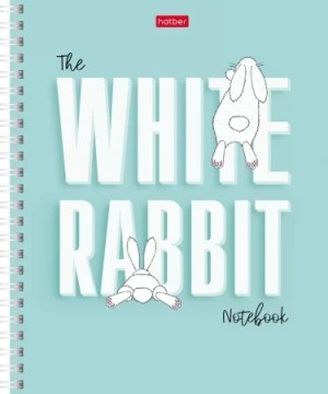 Тетрадь А5 48л кл. гребень Hatber "Следуй за белым кроликом" выб.лак., 4 диз.в блоке, белизна 100%