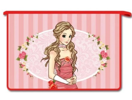 Папка для тетрадей. А4 на молнии, "Принцесса София", глиттер на пластике