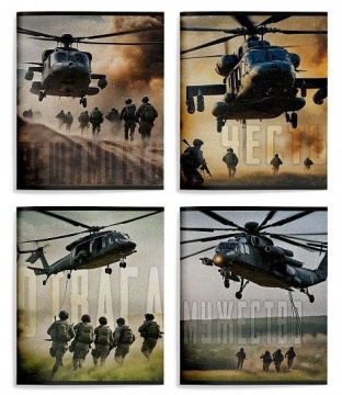 Тетрадь 48 л. А5 кл. скреп. офс. Schoolformat ОПЕРАЦИЯ ВЫСАДКА мел. карт., ВД-лак