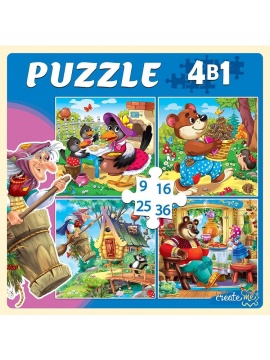 Пазлы    4в1 "Русские сказки" 9+16+25+36 элементов