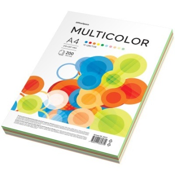 Бумага цветная "Multicolor", А4, 80г.м2, 200л., (10 цветов)