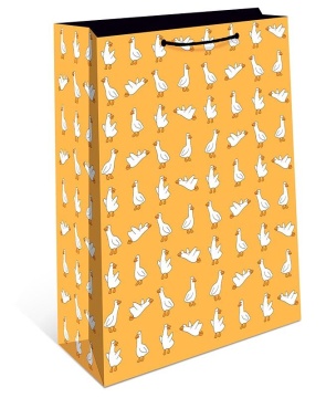 Пакет подар. бумажн. 26*32*12 см, 130гр/м2  Гуси
