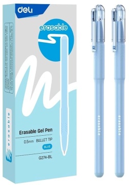 Ручка гелевая стираемая Deli синяя, 0,5мм