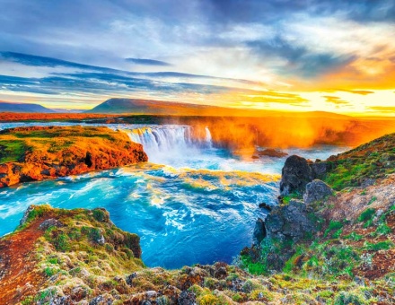 Календарь Трио металл+объем 295*720мм на 2026г. Рассвет над водопадом