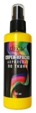 Спрей-краска акриловая по ткани DecArt, 100мл, желтая