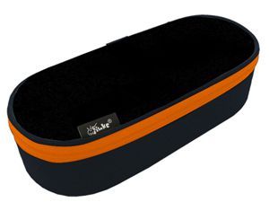Пенал-косметичка с откид.крышкой (210*85*50) молния, ткань "Чёрный-ярко-оранжевый"