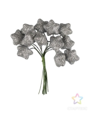 Декоративные элементы "Звездочки" серебро 10см , 12шт