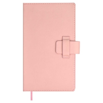 Ежедневник недат. А6+ 160л., кож.зам., тв.пер. "Краст пепельно-розовый" ляссе, хлястик