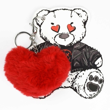 Брелок "Плюшевый мишка" мех, 9*9см