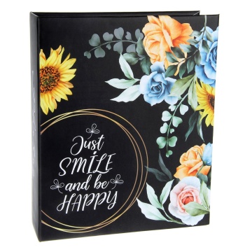 Фотоальбом 200 фото 10*15см Flowers, черные страницы