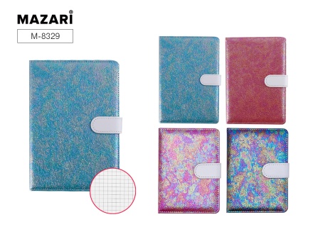 Блокнот ELEGANCE 14,8 х 20,5 см, 80 л., внутренний блок в клетку, плотность бумаги 70г.м2, 4 дизайна в ассортименте, ОПП-упаковка