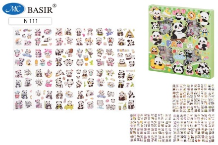 Наклейки декоративные 360*240мм 4л  "Панда" в подар.упаковке