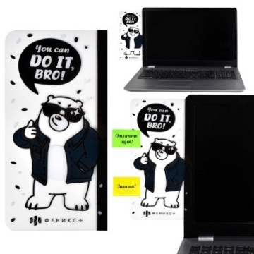 Панель на монитор для стикеров, арт. 56327. 50 МЕДВЕДЬ ( ПВХ, 500 мкм, 10х20 см, полноцветная печать, клейкая лента в комплекте, подложка из бумаги + ПЭТ-пакет.)