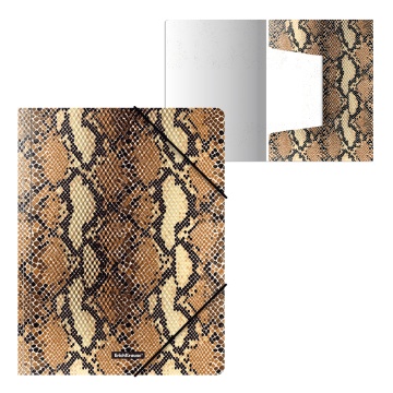 Папка на резинках пластиковая ErichKrause Python Print, A4 (в пакете по 4 шт.)