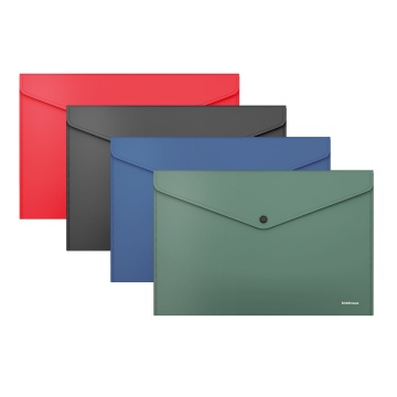 Папка-конверт на кнопке пластиковая Fizzy Classic, А4, непрозрачный, ассорти