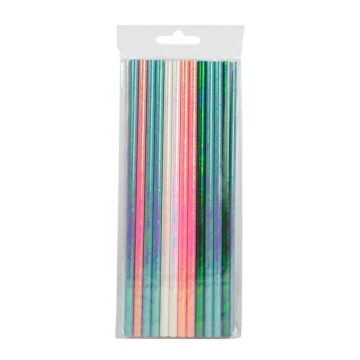 Трубочки для напитков 21см, 25шт "Ирридисцентные" бумага