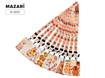 Бейдж вертикальный. КАПИБАРА. 70*110 мм. На шнурке, 10 дизайнов микс